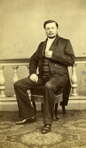 France Nantes French Fashion Elegant Man Seated old Bazelais CDV Photo 1860