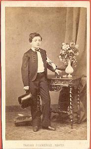 Fashion elegant young boy France Sebire CDV Photo 1860