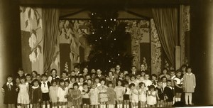 France Children's school group Theatre Décor Stage old Photo 1930'