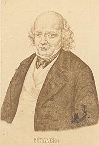 Pierre Beranger songwriter France, old CDV photo 1865'
