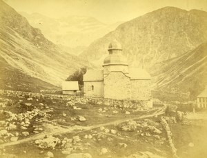 Switzerland Mountain Chapel Chapelle Alps old Photo 1870