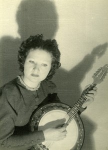 France Young Lady Banjo Player old Photo Sylvain Knecht 1930