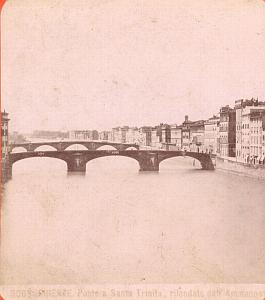 Bridge, Florence Italy old Brogi Stereoview Photo 1870'