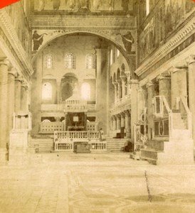Italy Rome Roma Church interior old Felici Stereoview Photo 1870'