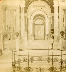 Vatican Gallery, Rome, Italy old Stereoview Photo 1870'