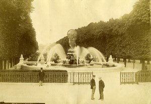 France Paris Jardin du Luxembourg garden Fountain old Albumen Photo 1900