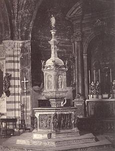 Interno del Battistero, Siena, old Sommer Photo 1875'