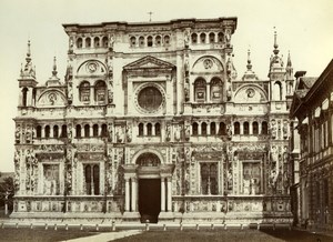 Italy Certosa di Pavia façade old Sommer studio Photo 1875'