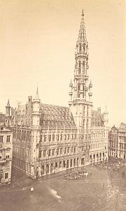 Brussels, City Hall Market Belgium, Albumen Photo 1880'