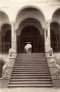 Tunisia Tunis Bardo Palace Lions Staircase & Arcades old Photo 1880'