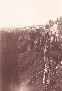 Cliff Constantine, Algeria, old Albumen Photo 1880'