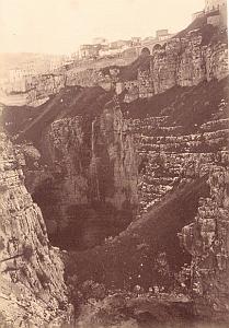 Cliff Constantine, Algeria, old Albumen Photo 1880'