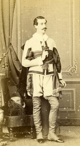 Man, dress ball Costume, France, old CDV Photo 1860'