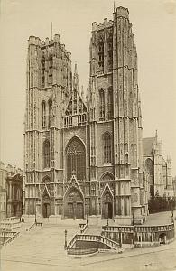 Bruxelles Eglise Ste Gudule Church Albumen Photo 1890