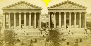 La Madeleine Church Paris old stereoview Photo 1870