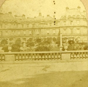 Luxembourg garden Paris old stereoview Photo 1870