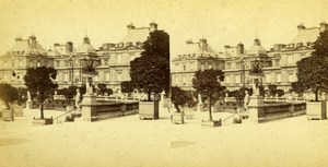 Luxembourg Garden Paris old stereoview Photo 1870