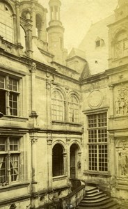 Caen, old house, detail, France old Photo 1880'