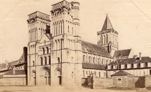Caen, Church, general view, France old Photo 1880'