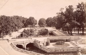 Nimes Foutain Garden France old Neurdein Photo 1880'