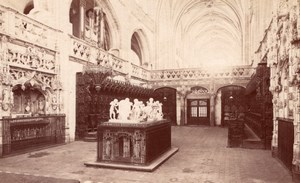 Royal Monastery Brou Church Interior Bourg-en-Bresse France Neurdein Photo 1880'