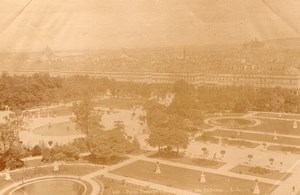 Tuileries garden Panorama Paris France old Photo 1880'