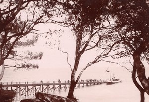 Dieppe steamboat promenade France old Photo 1890'