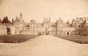 Fontainebleau castle facade France old Photo 1890'