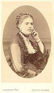 Mlle Mauduit Soprano Early Opera old CDV Photo 1870'