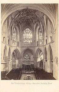 Tewkesbury Abbey Interior UK, old CDV Photo 1860'