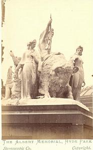 Hyde Park Albert Memorial London old CDV Photo 1860'