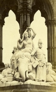 Hyde Park Albert Memorial London old CDV Photo 1860'