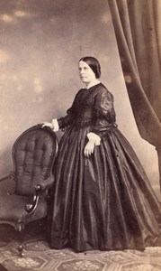 Woman Victorian Fashion Clothes UK, old CDV Photo 1860'