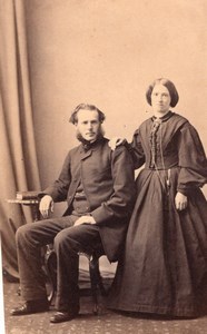 Woman Man Victorian Fashion Clothes old CDV Photo 1860'