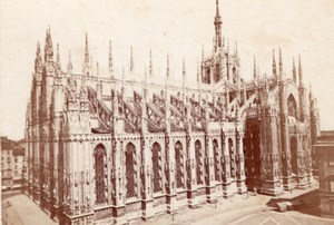 Milano Duomo panorama Italy old CDV Photo 1860'