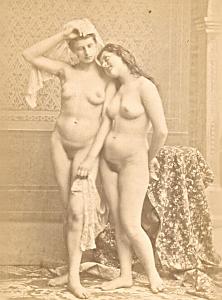 Risque Nude Girl Artist Study France old Photo CC 1880