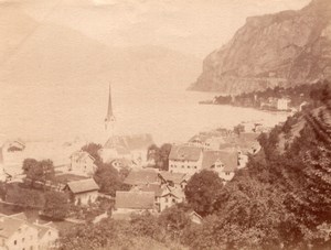 Gottardbahn Iluelen Switzerland old Photo 1880'