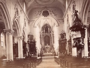 Baden Church Interior Switzerland old Photo 1880'