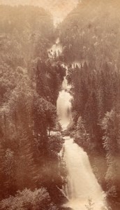 Giessbach Waterfall panorama Switzerland old Photo 1880