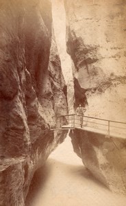Narrow Pass Pfäfers Switzerland old Photo 1880'