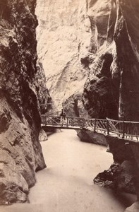 Narrow Pass Pfäfers Switzerland old Photo 1880'