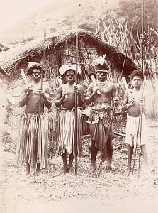 New Caledonia Canak Warriors Oceania old Photo 1890