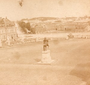 Versailles view Place panorama Old Stereo Photo 1860