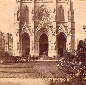 Anonymous Church in Paris France Old Stereo Photo 1860