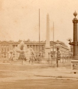 Paris Concorde Place Obelisk Old Stereo Photo 1865
