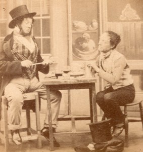 Allegory Poor & Rich Lunch France Old Stereo Photo 1865