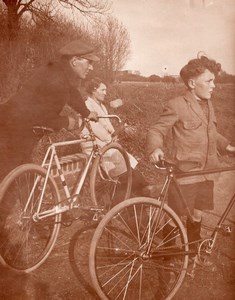 Bicycle Family Cycling Denain France Old Photo 1935'
