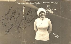 Herveux Jane Bleriot School old Signed Photo 1911