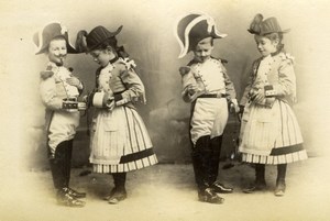 Kids in Fancy dress ball Photomontage Meudon Photo 1900