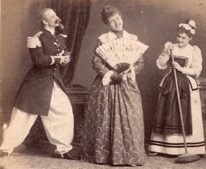 Transvestite fancy dress ball Meudon old Photo 1900'
